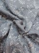 Photo11: M0720N Used Japanese women Pale Gray KOMON dyed / Silk. Flower,   (Grade B) (11)