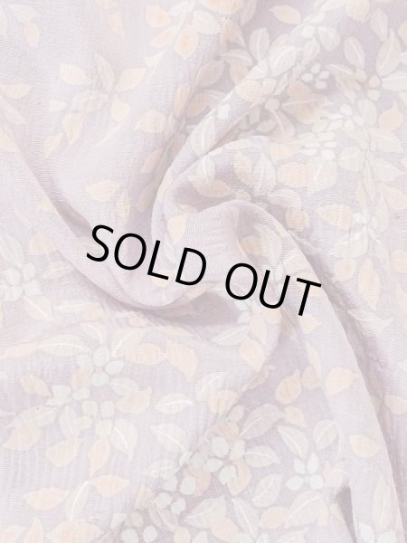 Photo12: M0720P Used Japanese womenPale Light Purple KOMON dyed / Silk. Flower,   (Grade C) (12)