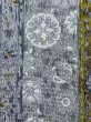 Photo6: M0720Q Used Japanese women  Gray KOMON dyed / Silk. Flower,   (Grade B) (6)