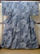 Photo1: M0720R Used Japanese women  Gray KOMON dyed / Silk. Abstract pattern   (Grade C) (1)