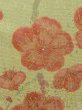 Photo7: M0720S Used Japanese womenPale Grayish Yellowish Green KOMON dyed / Silk. UME plum bloom   (Grade B) (7)