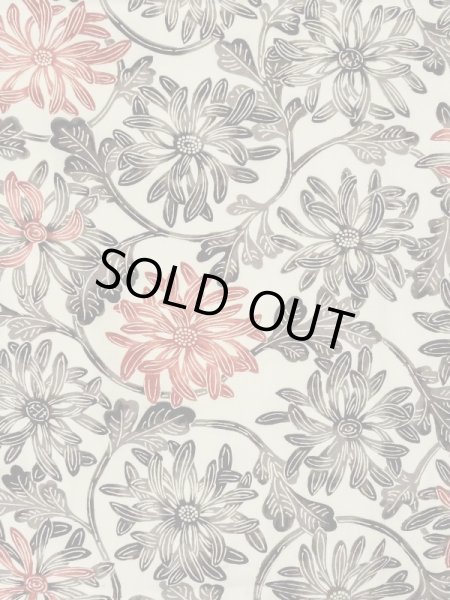 Photo3: M0720W Used Japanese women  Ivory KOMON dyed / Silk. Chrysanthemum   (Grade C) (3)