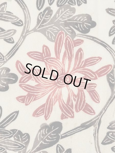 Photo5: M0720W Used Japanese women  Ivory KOMON dyed / Silk. Chrysanthemum   (Grade C) (5)