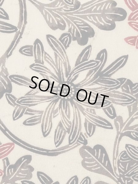 Photo6: M0720W Used Japanese women  Ivory KOMON dyed / Silk. Chrysanthemum   (Grade C) (6)