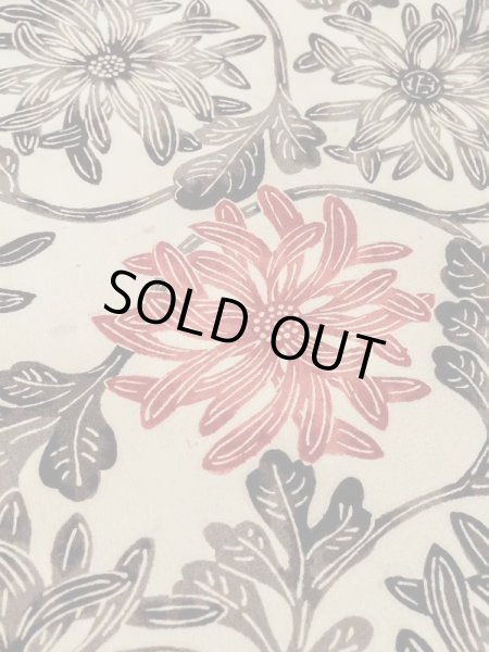 Photo8: M0720W Used Japanese women  Ivory KOMON dyed / Silk. Chrysanthemum   (Grade C) (8)