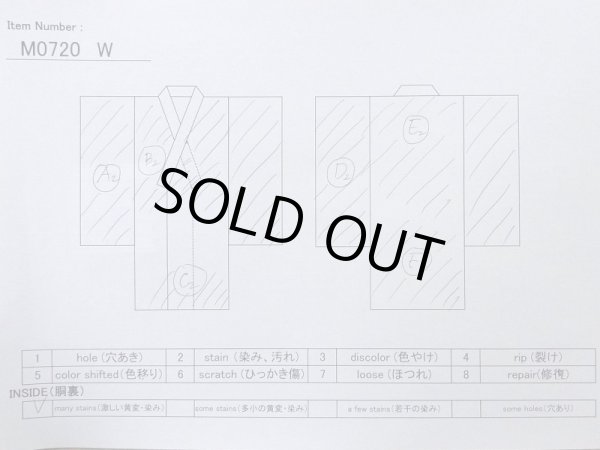 Photo11: M0720W Used Japanese women  Ivory KOMON dyed / Silk. Chrysanthemum   (Grade C) (11)