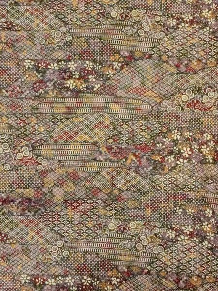 Photo3: Mint M0720Y Used Japanese women  Multi Color KOMON dyed / Silk. Flower,   (Grade A) (3)