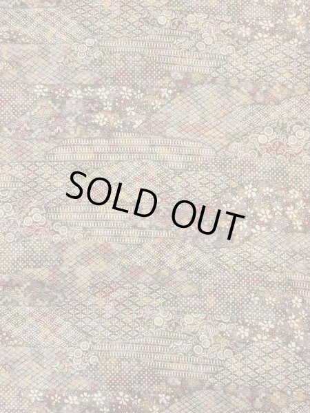 Photo4: Mint M0720Y Used Japanese women  Multi Color KOMON dyed / Silk. Flower,   (Grade A) (4)