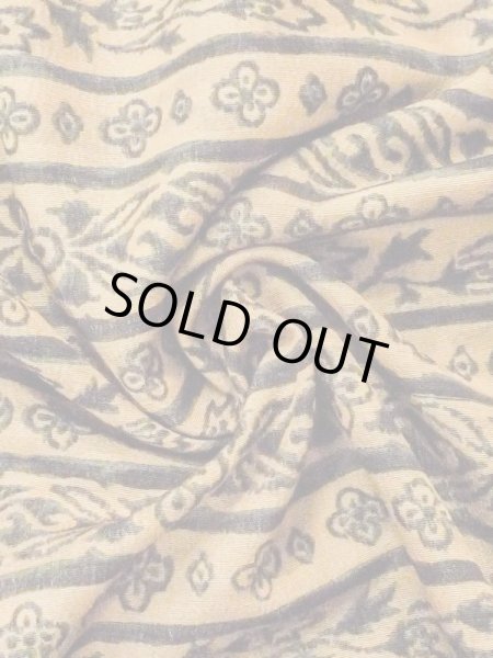 Photo10: M0720Z Used Japanese women Grayish Golden Yellow KOMON dyed / Silk. Flower,   (Grade A) (10)