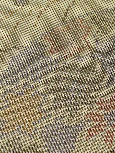 Photo9: Mint M0721A Used Japanese womenPale Light Beige OSHIMA TSUMGI pongee / Silk. Flower,   (Grade A+) (9)