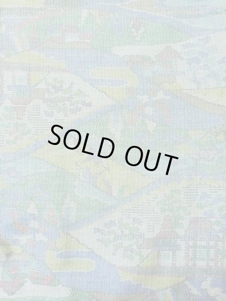 Photo3: M0721B Used Japanese women Grayish Multi Color TSUMUGI pongee / Silk. House,   (Grade C) (3)