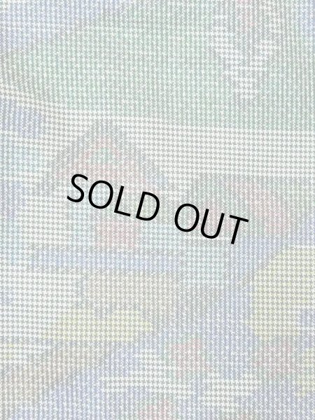 Photo6: M0721B Used Japanese women Grayish Multi Color TSUMUGI pongee / Silk. House,   (Grade C) (6)