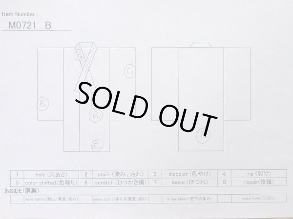 Photo11: M0721B Used Japanese women Grayish Multi Color TSUMUGI pongee / Silk. House,   (Grade C) (11)