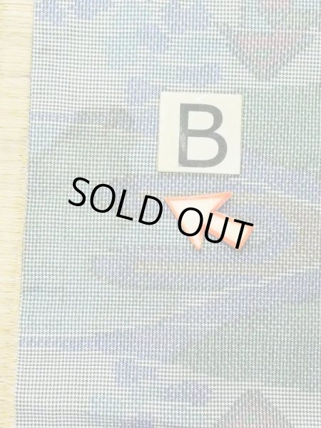 Photo13: M0721B Used Japanese women Grayish Multi Color TSUMUGI pongee / Silk. House,   (Grade C) (13)