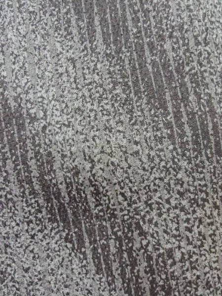 Photo7: Mint M0728A Used Japanese women  Gray KOMON dyed / Silk. Abstract pattern "TANGO" Chirimen crape  (Grade A+) (7)