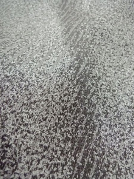 Photo10: Mint M0728A Used Japanese women  Gray KOMON dyed / Silk. Abstract pattern "TANGO" Chirimen crape  (Grade A+) (10)