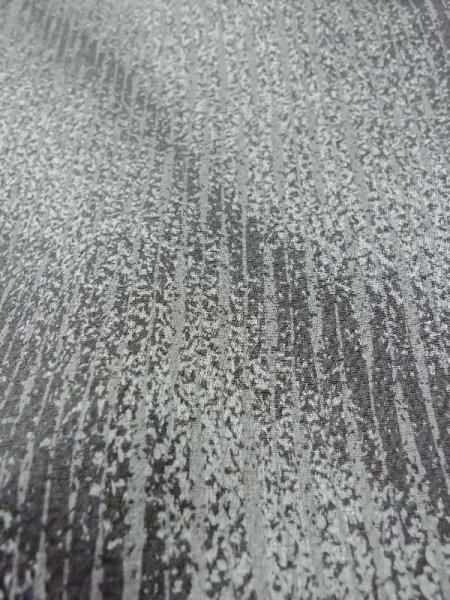 Photo11: Mint M0728A Used Japanese women  Gray KOMON dyed / Silk. Abstract pattern "TANGO" Chirimen crape  (Grade A+) (11)