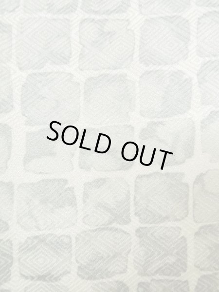 Photo5: Mint M0728C Used Japanese women  Gray KOMON dyed / Silk. Quadrangle,   (Grade A) (5)