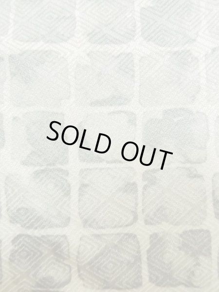 Photo6: Mint M0728C Used Japanese women  Gray KOMON dyed / Silk. Quadrangle,   (Grade A) (6)