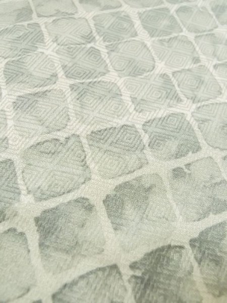 Photo8: Mint M0728C Used Japanese women  Gray KOMON dyed / Silk. Quadrangle,   (Grade A) (8)