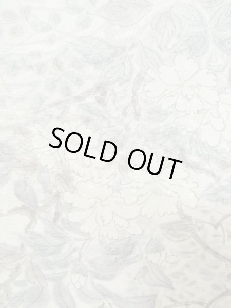 Photo6: M0728E Used Japanese women  Off White KOMON dyed / Silk. Flower,   (Grade C) (6)