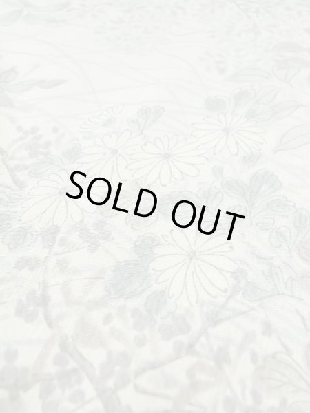 Photo8: M0728E Used Japanese women  Off White KOMON dyed / Silk. Flower,   (Grade C) (8)