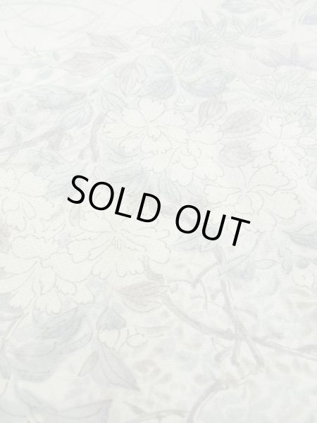 Photo9: M0728E Used Japanese women  Off White KOMON dyed / Silk. Flower,   (Grade C) (9)