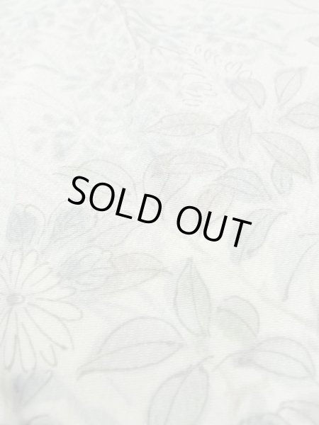 Photo10: M0728E Used Japanese women  Off White KOMON dyed / Silk. Flower,   (Grade C) (10)