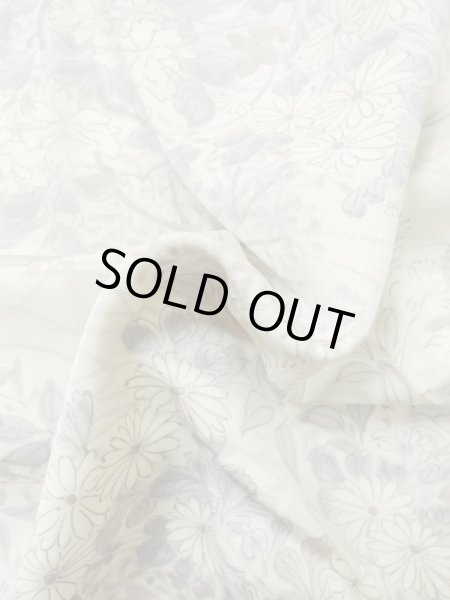 Photo12: M0728E Used Japanese women  Off White KOMON dyed / Silk. Flower,   (Grade C) (12)