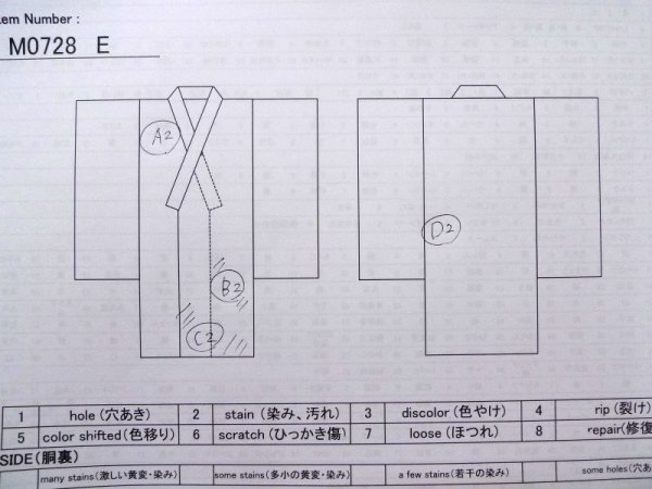 Photo13: M0728E Used Japanese women  Off White KOMON dyed / Silk. Flower,   (Grade C) (13)