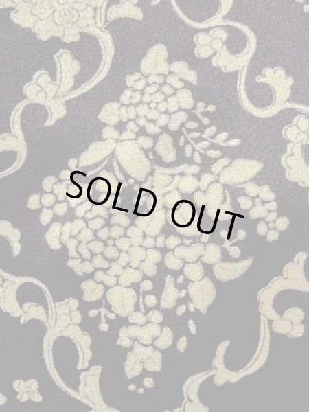 Photo7: M0728F Used Japanese women  Black KOMON dyed / Silk. Flower,   (Grade B) (7)