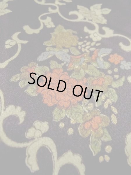 Photo8: M0728F Used Japanese women  Black KOMON dyed / Silk. Flower,   (Grade B) (8)