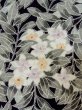 Photo5: M0728G Used Japanese women  Black KOMON dyed / Silk. Flower,   (Grade B) (5)