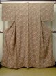 Photo1: M0728K Used Japanese women  Beige KOMON dyed / Silk. Flower,   (Grade C) (1)