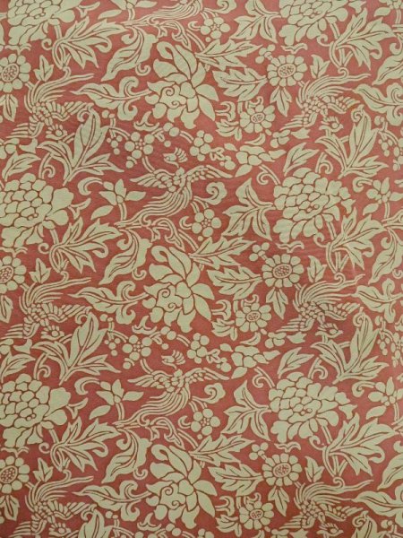 Photo4: M0728K Used Japanese women  Beige KOMON dyed / Silk. Flower,   (Grade C) (4)