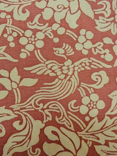 Photo7: M0728K Used Japanese women  Beige KOMON dyed / Silk. Flower,   (Grade C) (7)