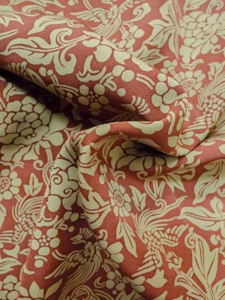 Photo11: M0728K Used Japanese women  Beige KOMON dyed / Silk. Flower,   (Grade C) (11)