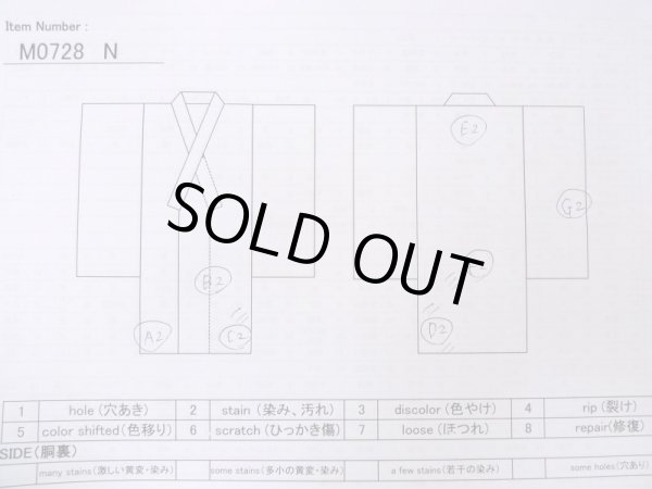 Photo13: M0728N Used Japanese women  Ivory KOMON dyed / Silk. Haze,   (Grade C) (13)