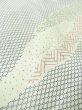 Photo9: M0728O Used Japanese women  White KOMON dyed / Silk. Leaf,   (Grade C) (9)