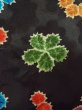 Photo5: M0728T Used Japanese women  Black KOMON dyed / Silk. Flower   (Grade B) (5)
