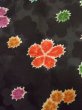 Photo7: M0728T Used Japanese women  Black KOMON dyed / Silk. Flower   (Grade B) (7)