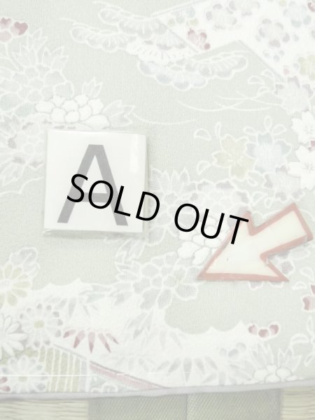 Photo14: M0728U Used Japanese women Pale Green KOMON dyed / Silk. Peony,   (Grade A) (14)