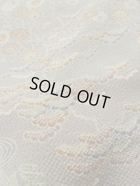 Photo10: Mint M0728V Used Japanese women Grayish Multi Color KOMON dyed / Silk. Chrysanthemum,   (Grade A) (10)