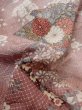 Photo11: Mint M0728X Used Japanese womenPale Grayish Pink KOMON dyed / Silk. Peony,   (Grade A) (11)
