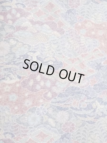 Photo4: Mint M0728Y Used Japanese women Pale Purple KOMON dyed / Silk. Chrysanthemum,   (Grade A) (4)