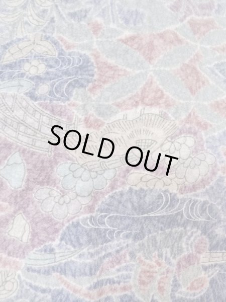 Photo5: Mint M0728Y Used Japanese women Pale Purple KOMON dyed / Silk. Chrysanthemum,   (Grade A) (5)