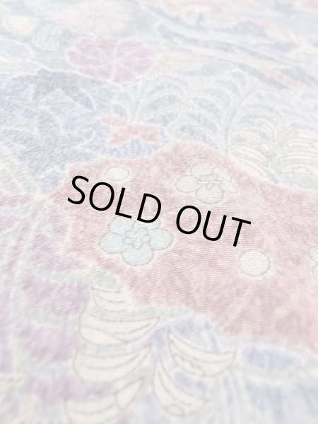 Photo10: Mint M0728Y Used Japanese women Pale Purple KOMON dyed / Silk. Chrysanthemum,   (Grade A) (10)