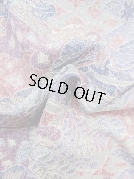 Photo12: Mint M0728Y Used Japanese women Pale Purple KOMON dyed / Silk. Chrysanthemum,   (Grade A) (12)