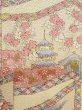 Photo5: Mint M0728Z Used Japanese women  Pink KOMON dyed / Silk. Chrysanthemum, The folding screen motifs.  (Grade A) (5)
