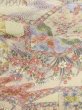Photo7: Mint M0728Z Used Japanese women  Pink KOMON dyed / Silk. Chrysanthemum, The folding screen motifs.  (Grade A) (7)